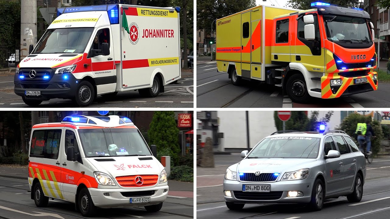 Bombenfund erfordert Krankenhaus Evakuierung | Einsatzfahrten Feuerwehr, RD, HiOrg in Köln