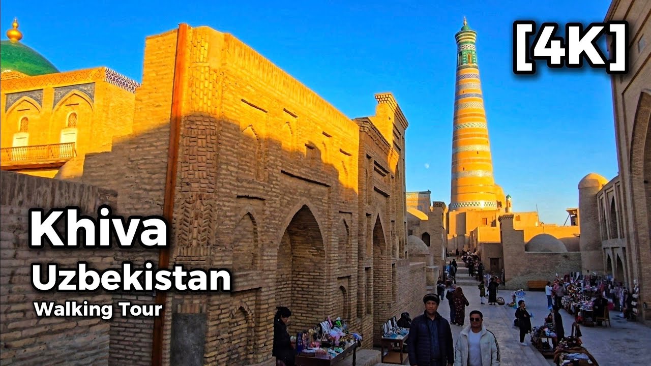 Walking Tour in Khiva, Uzbekistan | UNESCO World Heritage Old City | 4K