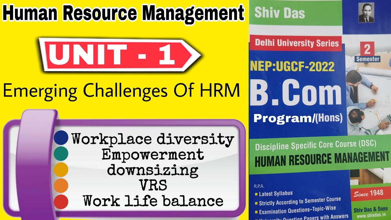 emerging challenges of hrm | bcom sem 2 du sol | human resource management unit 1