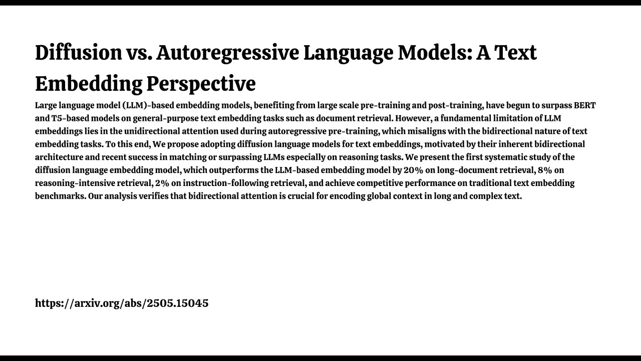 Diffusion vs. Autoregressive Language Models: A Text Embedding Perspective