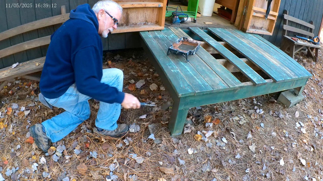Staining trim on shed, other miscellaneous projects (Home Chores 49).