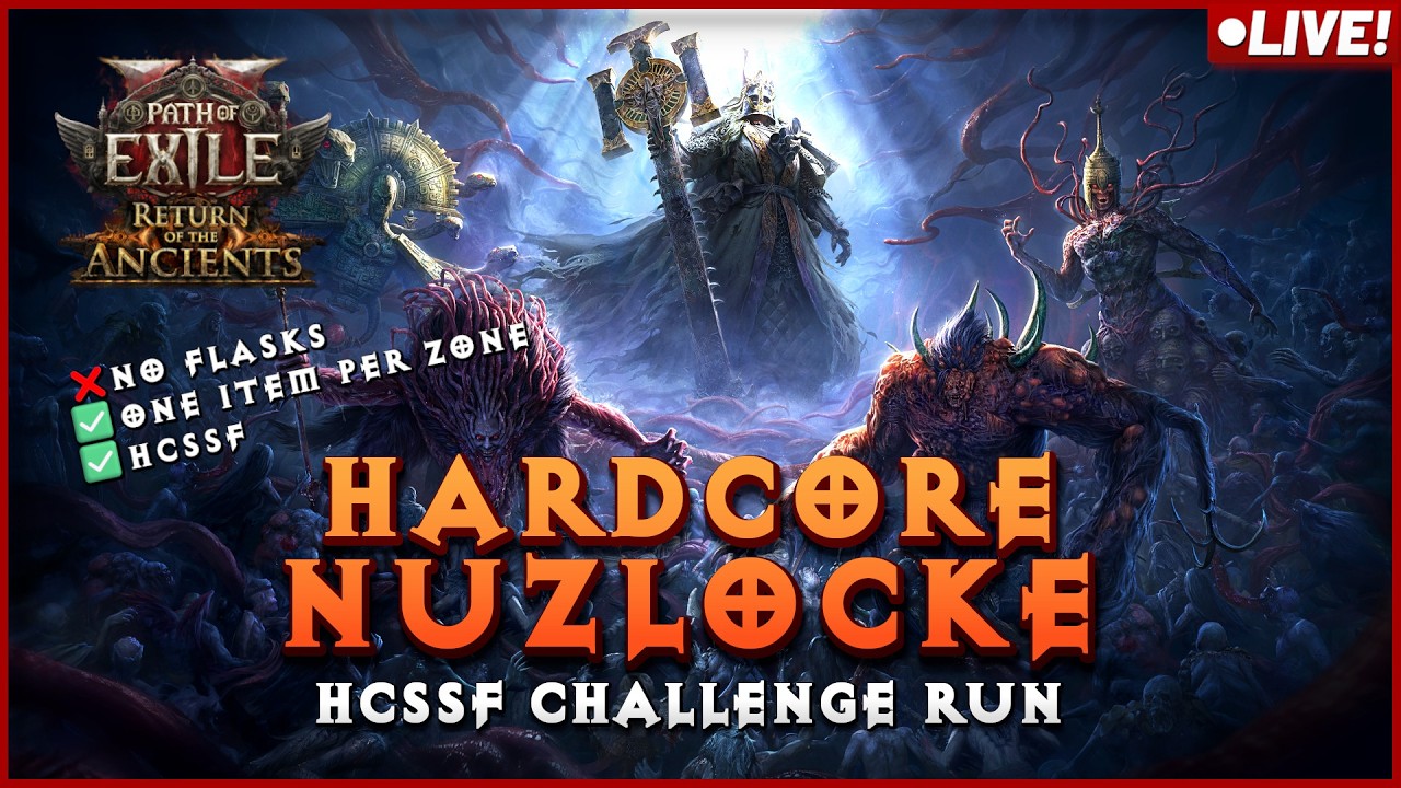 🔴[LIVE] PoE 2 Hardcore Nuzlocke - No Flasks, Only Pain
