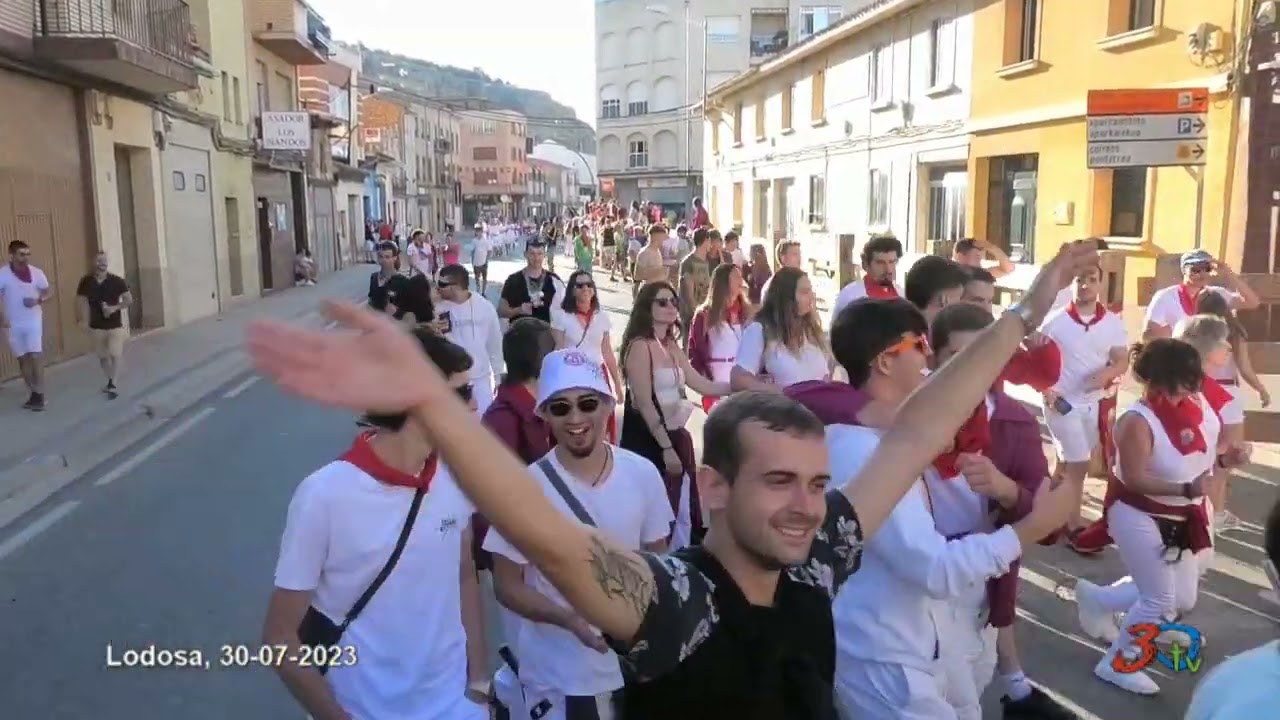 Lodosa, Fiestas Patronales, Encierro recorrido completo,30/07/2023