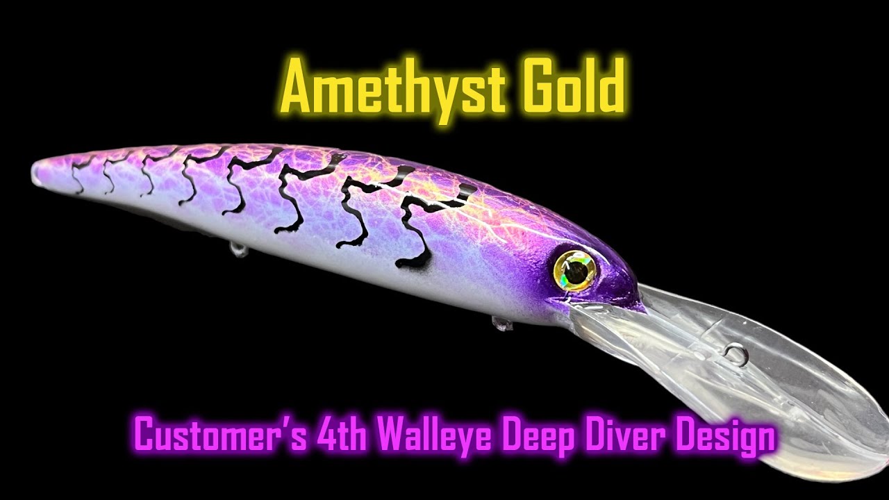 Amethyst Gold - Lure Painting 6.5 Deep Diver for a Customer - #4 in the Walleye Series - Airbrushing