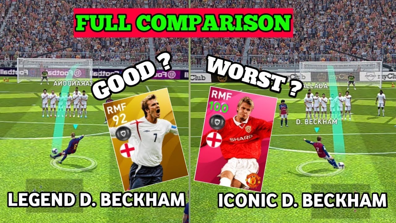 100 rated Iconic D. Beckham VS Legend D. Beckham | Full Comparison | Who is Best | Pes 2021 Mobile