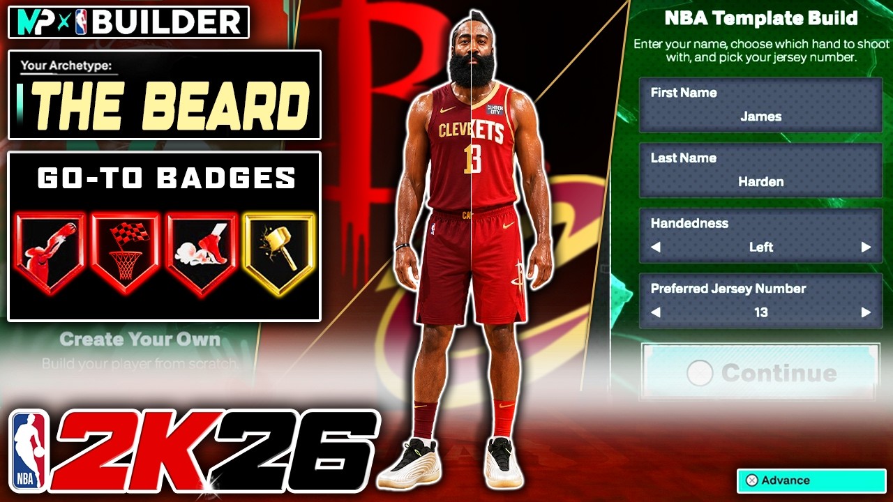 I Recreated James Harden in NBA 2K26 *Realistic NBA Template Build*