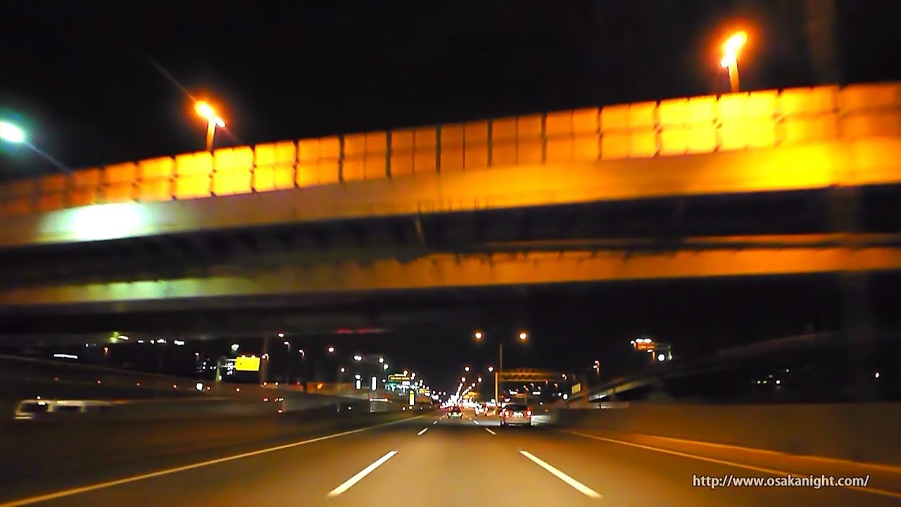 近畿自動車道 松原～吹田 夜景ドライブ Kinki Expressway Night Drive Osaka Japan