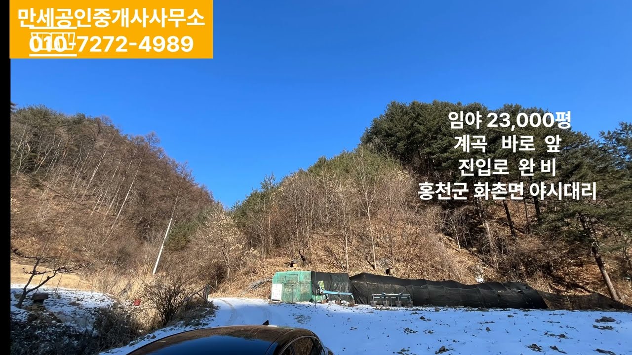 [홍천 토지 매매] 앞에는 시냇물, 진입로 접한 임야 급매
