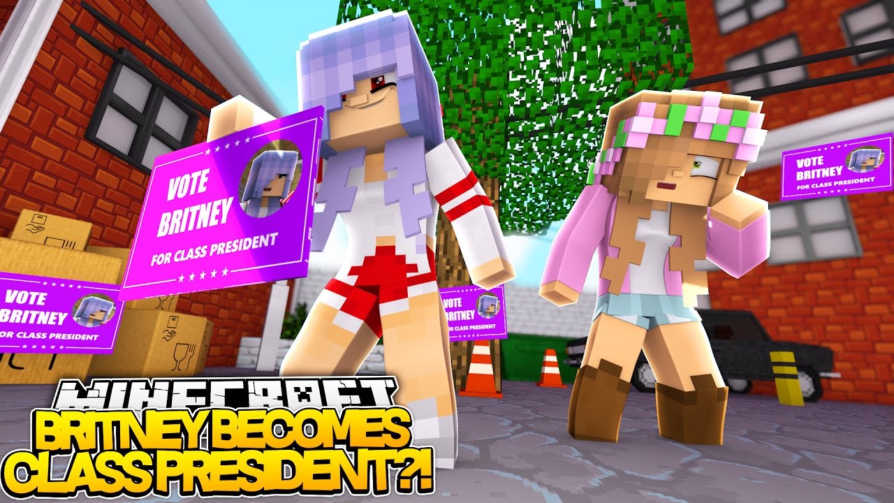 BRITNEY BECOMES CLASS PRESIDENT?! Minecraft School w/LittleKelly (Roleplay)
