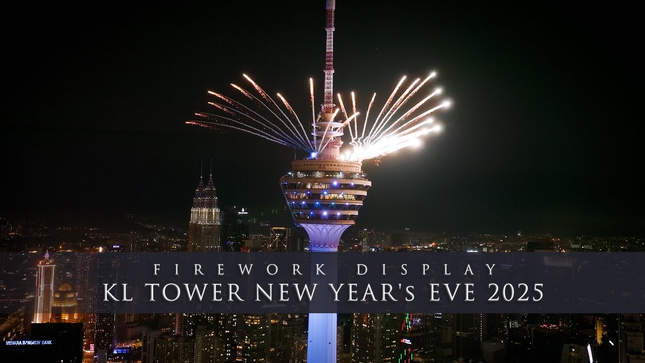 [4K] FIREWORK DISPLAY AT KL TOWER NEW YEAR's EVE 2025