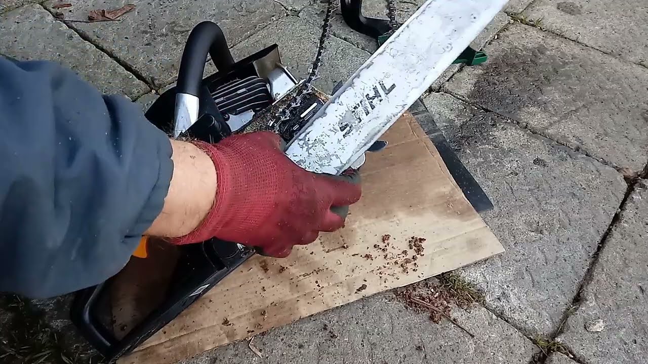 Prowadnica STIHL w chińskiej pilarce (odpowiednik;Zenoah, Lider 4114, Nac38)