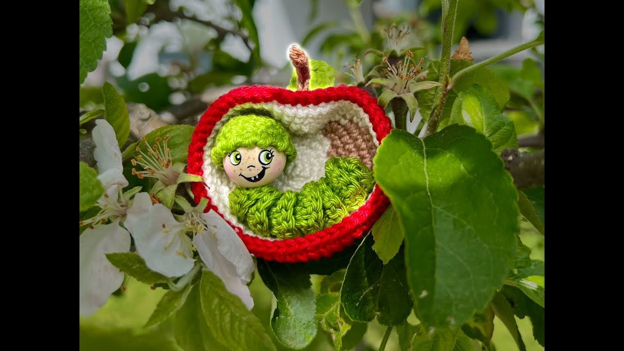 Würmchen im Apfel 🍎 🐛 häkeln  TEIL 2  meine SCHRIFTLICHE Anleitung 🖊️  HIER  EINFACH Crochet