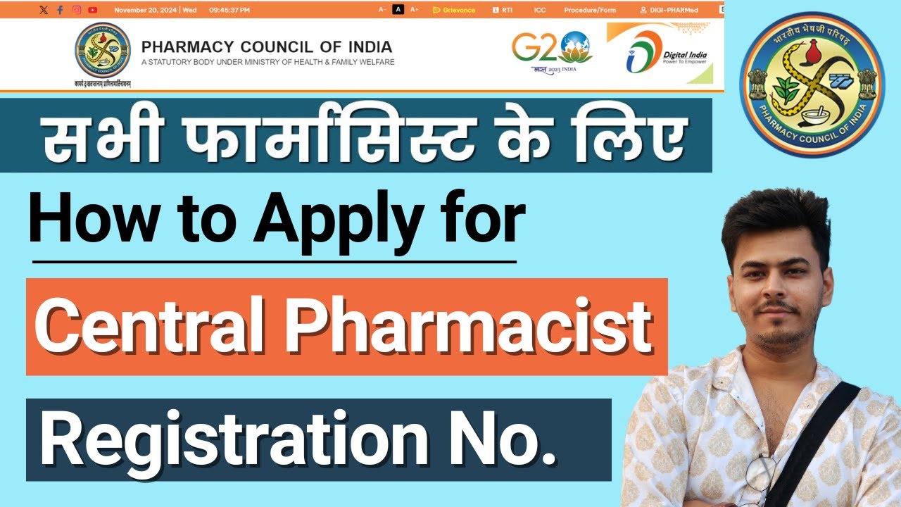 How to Apply Central Pharmacist Registration Number | Central Pharmacist Registration 2025