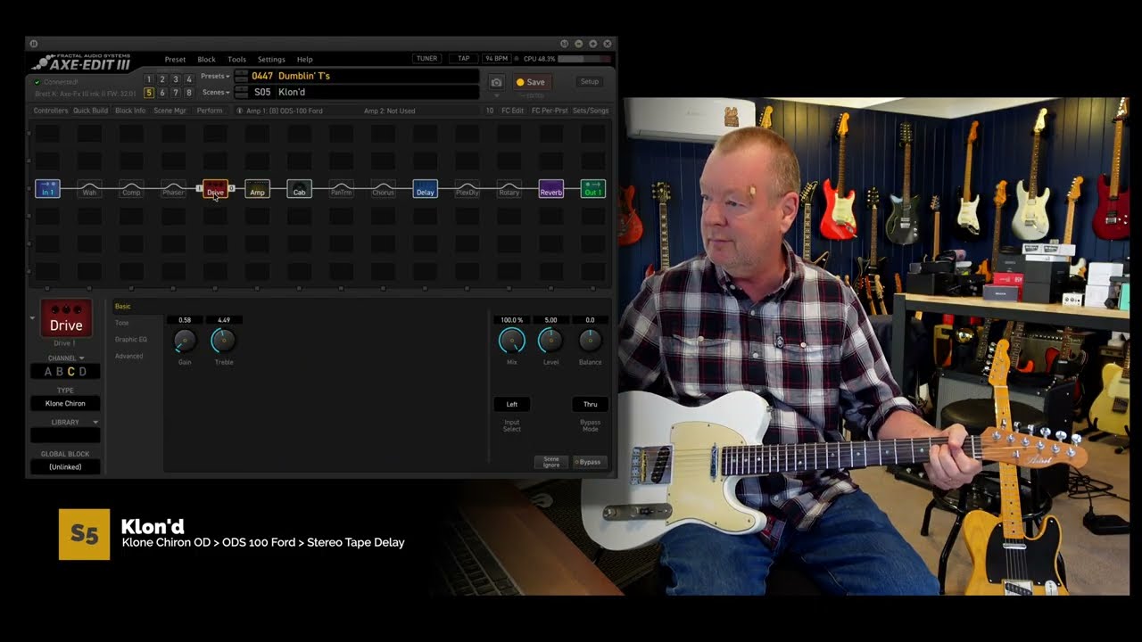 Dumblin' T's. Пресет Axe-FX III. Исполнитель AT53 | Звукосниматели Mr Glyn's The Duchess.