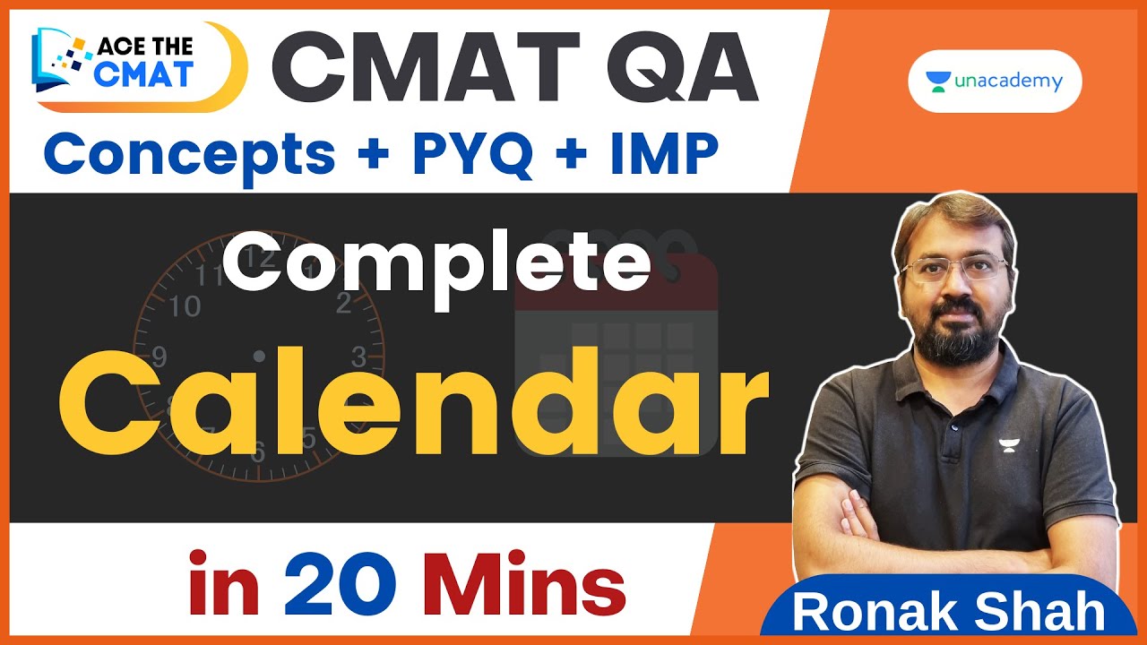 CMAT CET 2023 | Complete Calendars in 20 Mins | Ace the CMAT | Ronak Shah