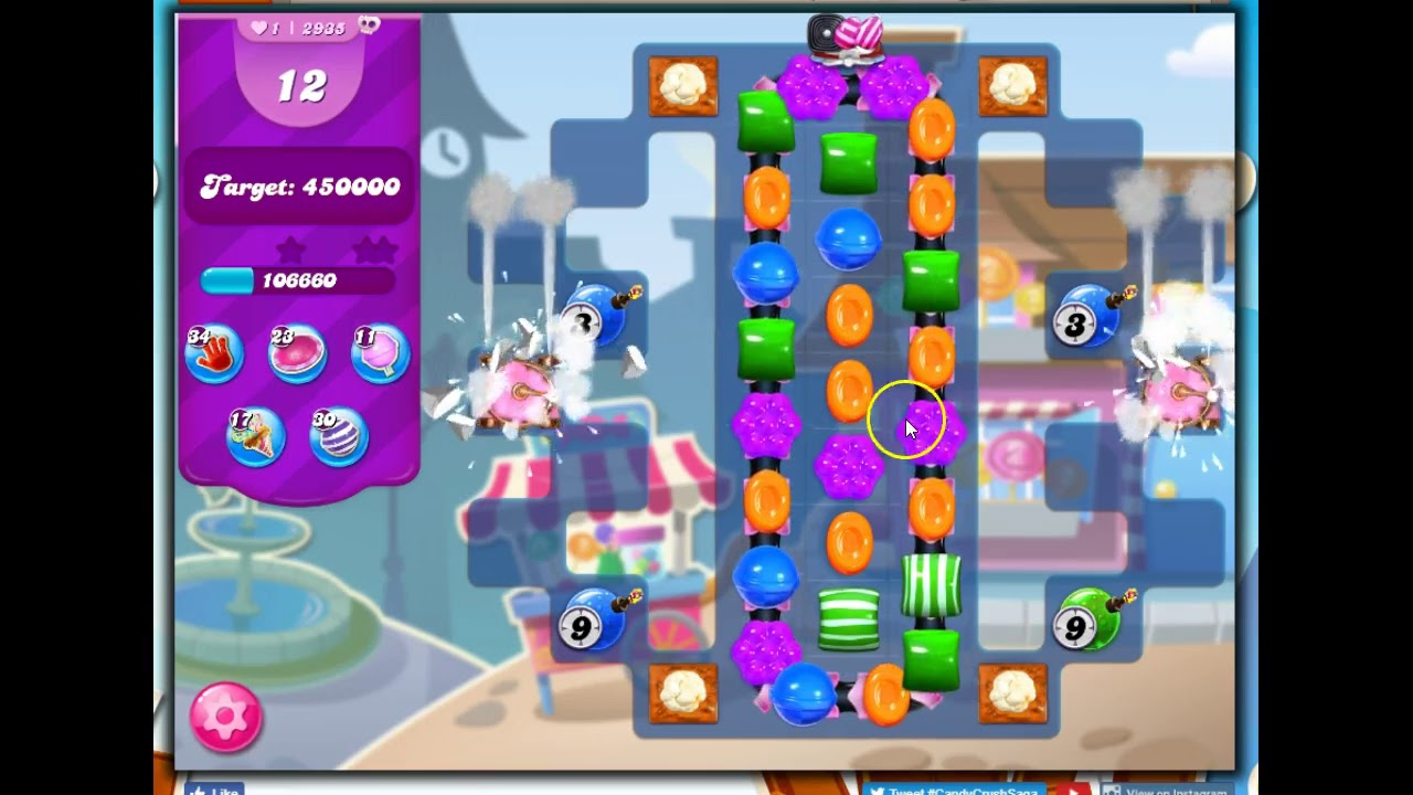 Candy Crush Level 2935 Talkthrough, 23 Moves 0 Boosters