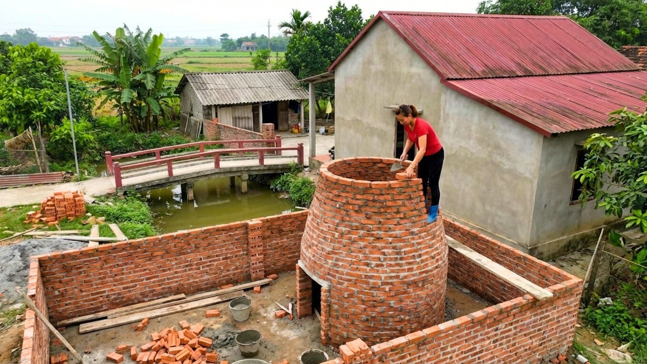 Building An Outdoor Kitchen, How To Build An Outdoor Stove Using Red Bricks And Cement