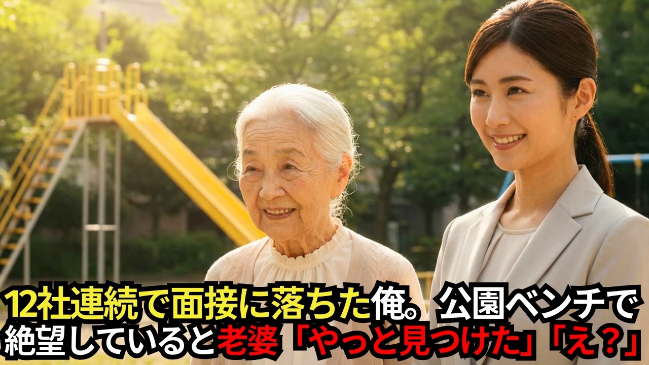 倒れていた老婆を救って取引先に遅刻→事情を話しても上司「言い訳するな」嘘の噂で会社を追われ面接12社全滅…公園で絶望していたら２人の影が現れて…【感動する話】