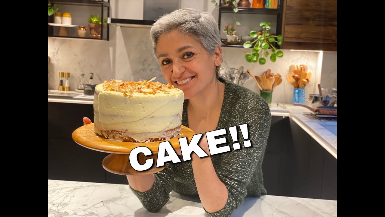 COCONUT RASPBERRY CAKE | Delicious cake with cream cheese buttercream | Food with Chetna