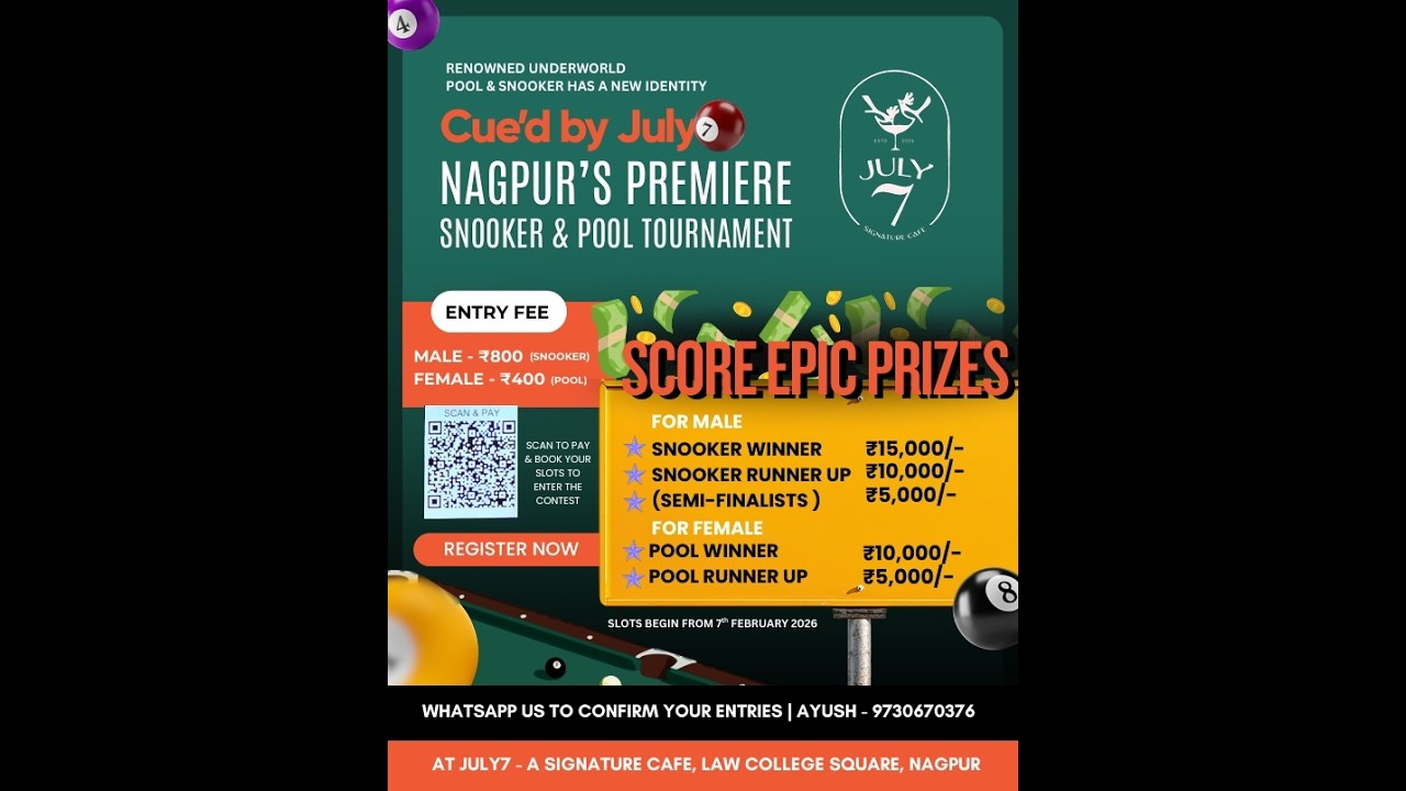NAGPUR’S PREMIERE SNOOKER & POOL TOURNAMENT || BAS.INDIA
