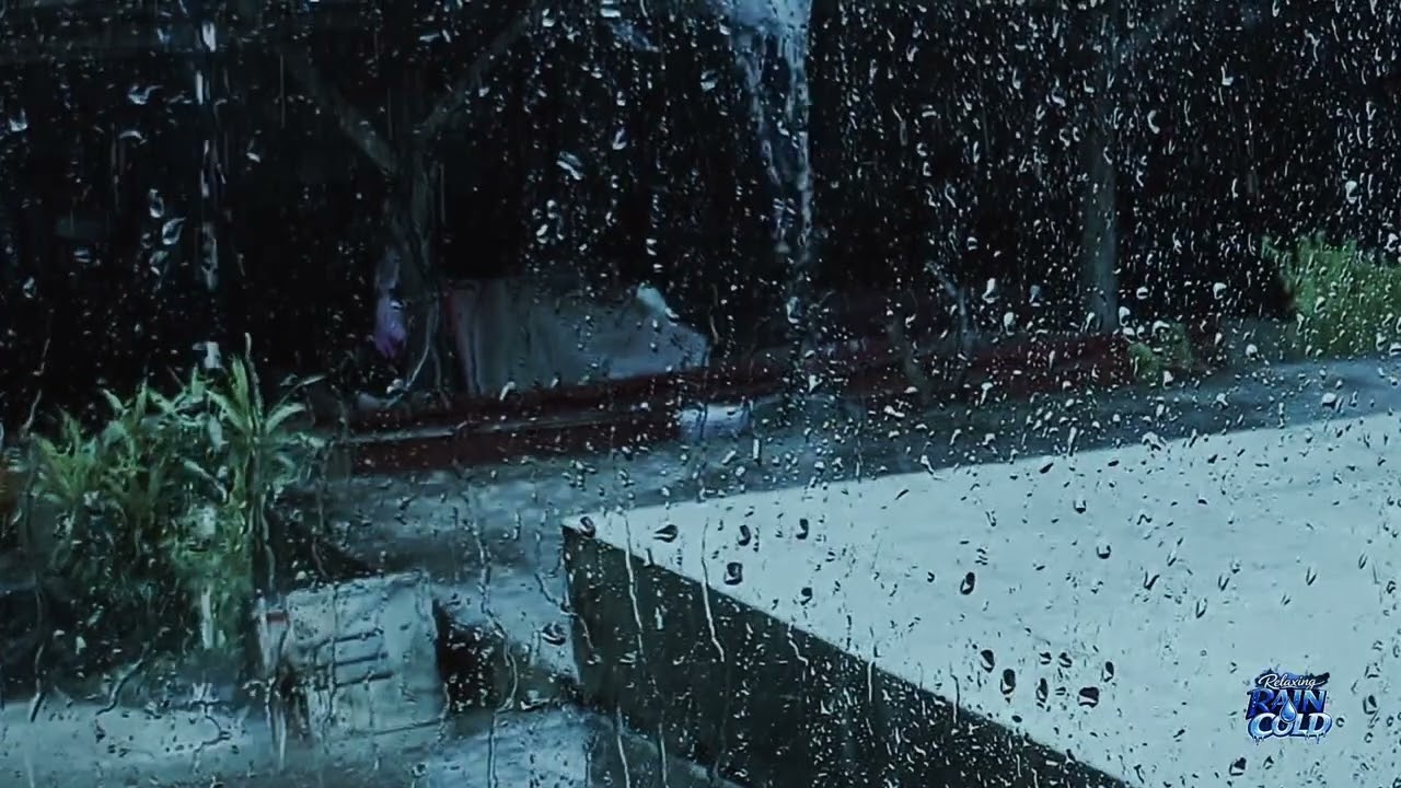 Rain Sounds on window  | heavy rain for sleep, study and relaxation, meditation | rain for sleep