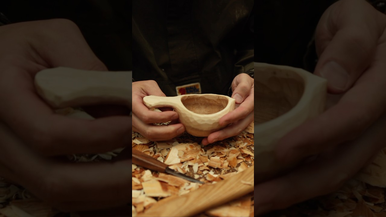 Carving #kuksa from birch wood 🌳#woodcarving