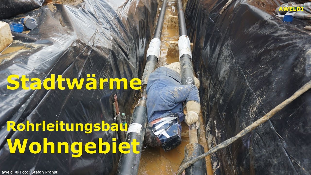 Wärme für Wohnhäuser Stadtwärme Fernwärme Rohrleitungsbau im Wohngebiet YouTube Channel FHD
