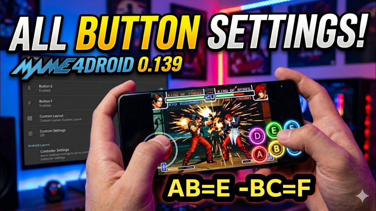 Mame4droid - All Settings Button Customize Tutorial Android#mame4droid