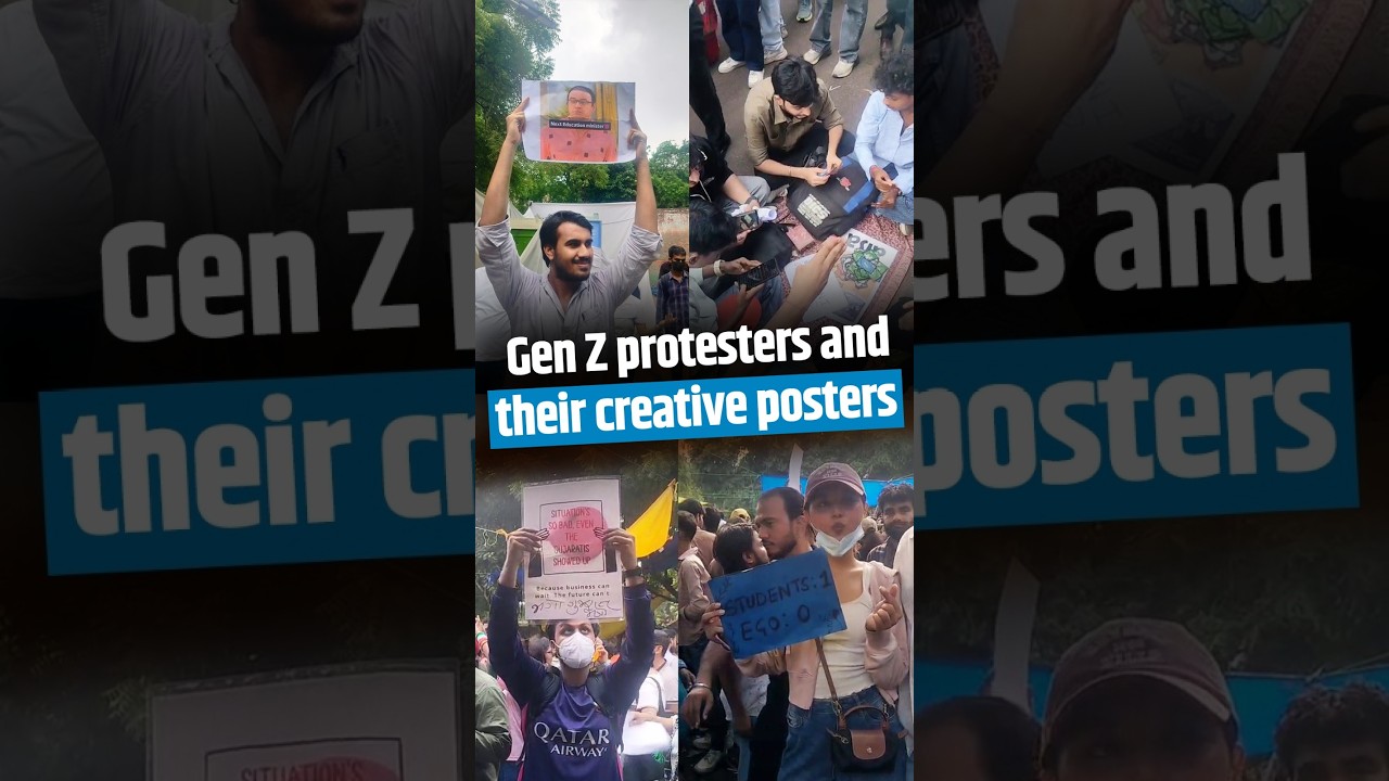 Gen-Z Protesters Go Viral with Creative Posters | Witty Slogans Steal the Spotlight