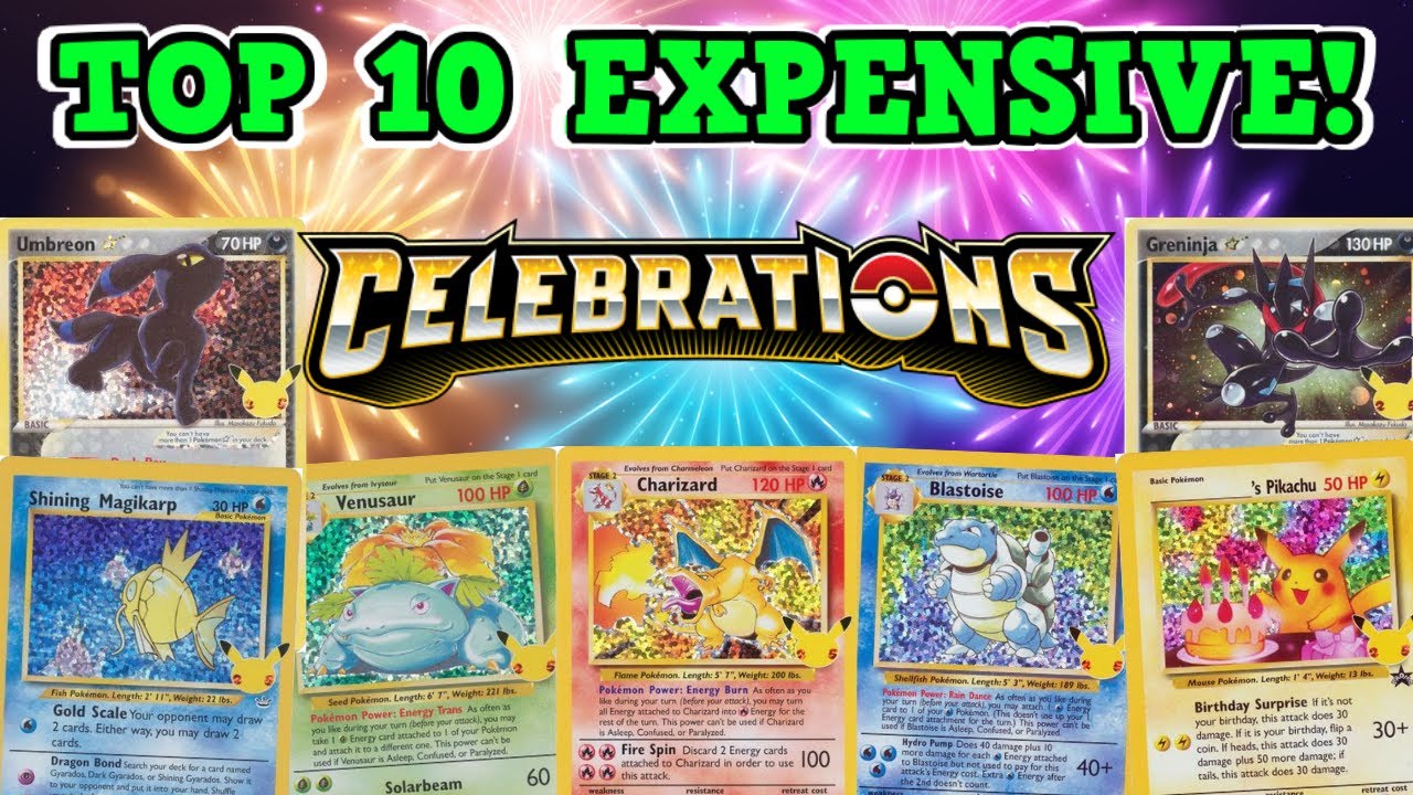 Top 10 Expensive Pokémon Celebrations Cards!