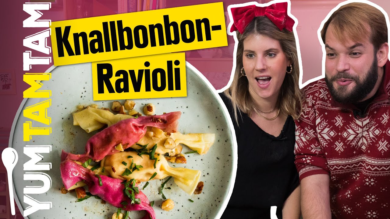 Knallbonbon-Ravioli // Mit Ziegenkäse & Nüssen // #yumtamtam