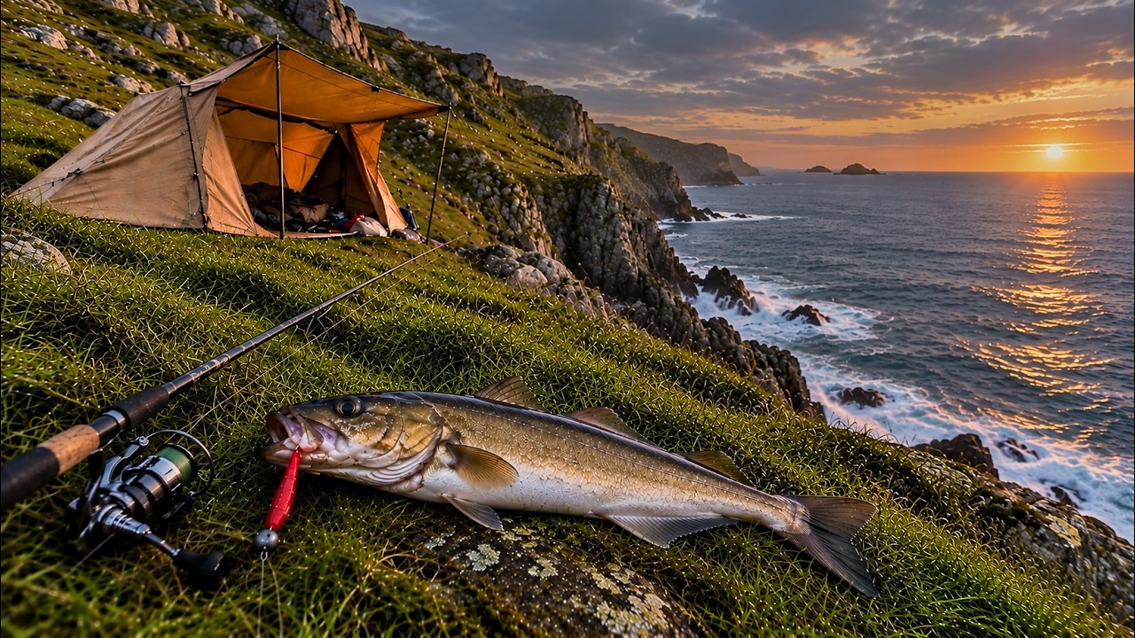 Solo Camping & Fishing on a Wild Coast | Catch & Cook