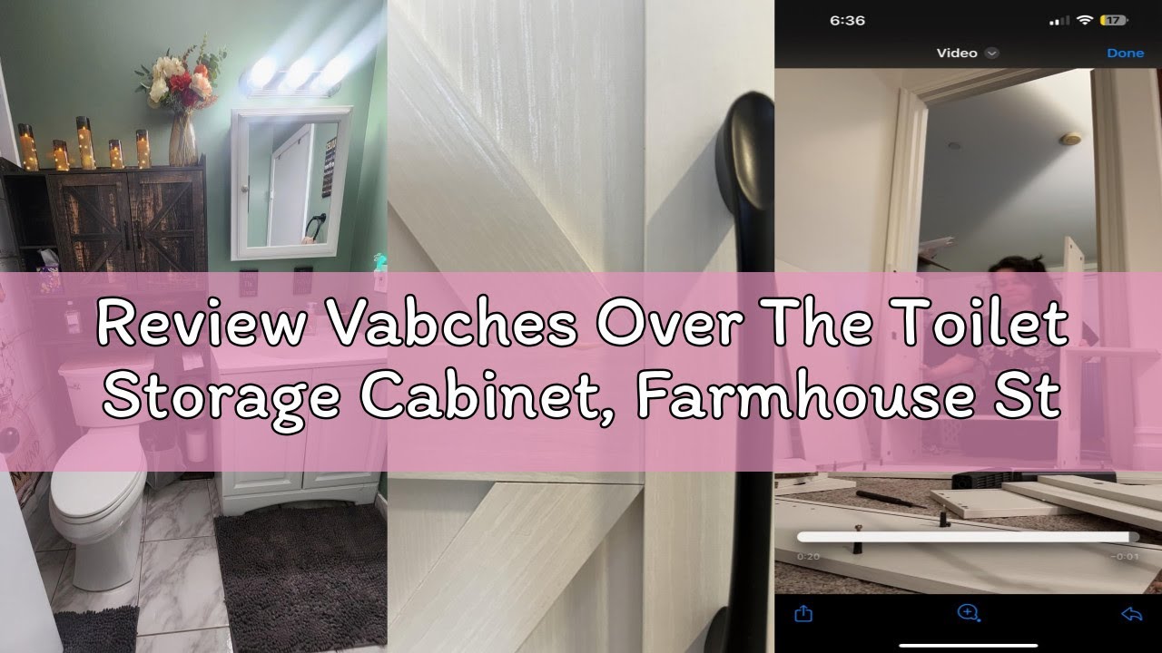 Review Vabches Over The Toilet Storage Cabinet, Farmhouse Storage Cabinet Over Toilet with 2 Barn Do