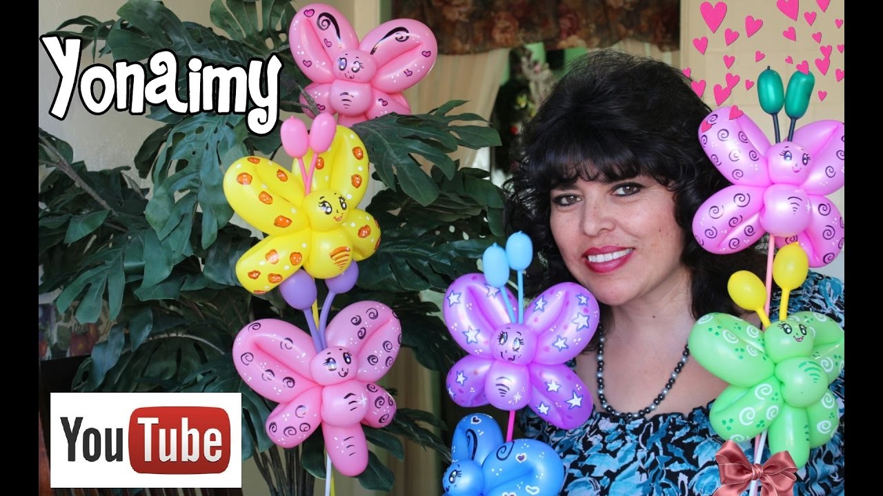 MARIPOSITAS HECHAS CON  UN GLOBO O DOS.-    GLOBOFLEXIA.