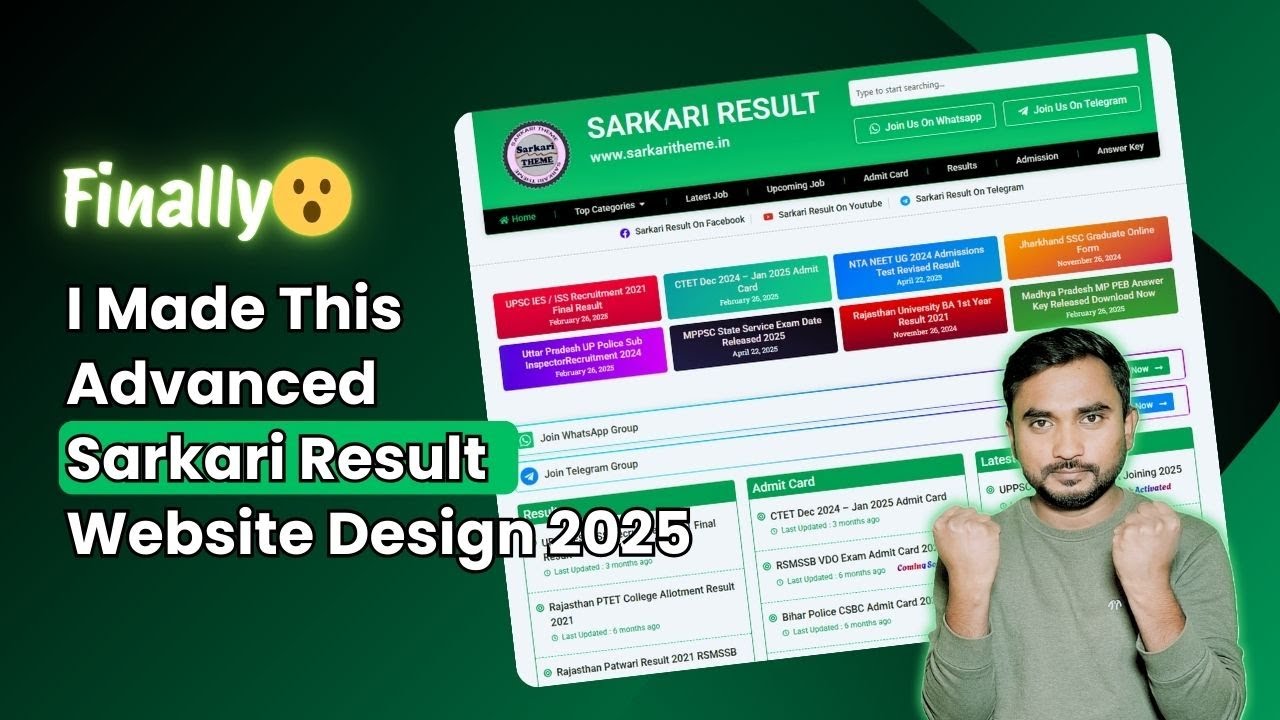 How To Create Sarkari Result Website Design in 2025 using Elementor Pro and ACF | Advanced Design.