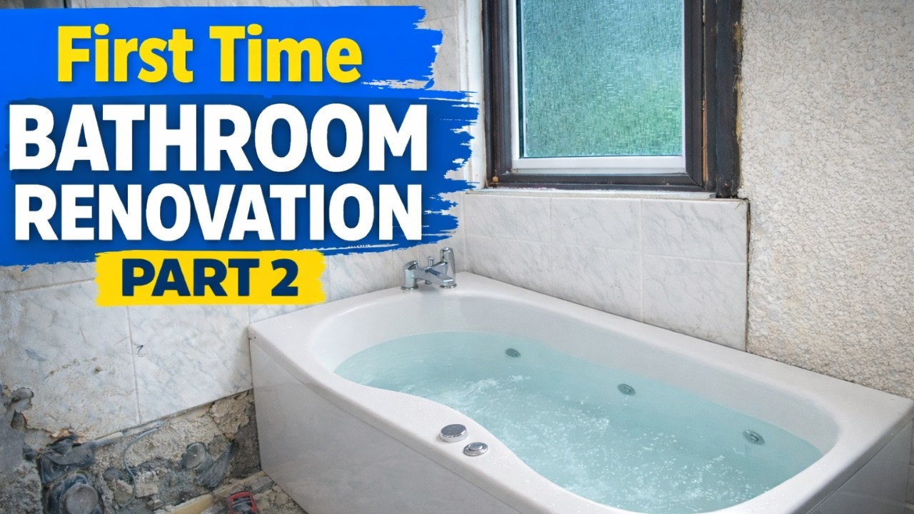 First time DIY bathroom renovation | Bathtub install | Plumbing |Ceiling install