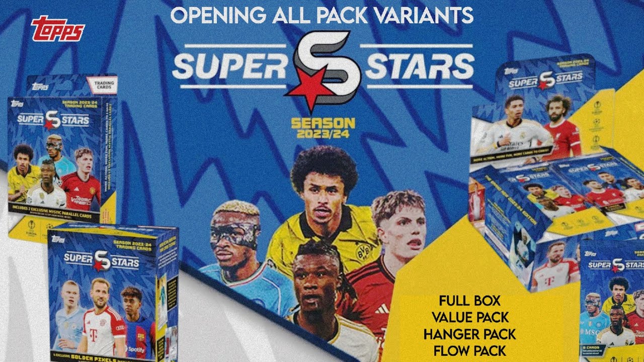topps UCC SUPERSTARS 23/24 - Opening all Pack Variants - Full Box, Value, Hanger & Flow Pack