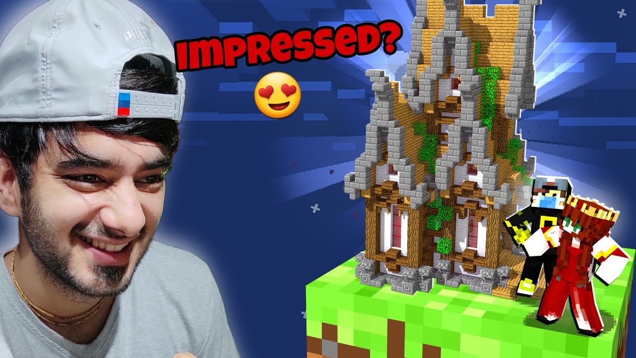 Impressing Queen Jasmine in ONE BLOCK Minecraft😜