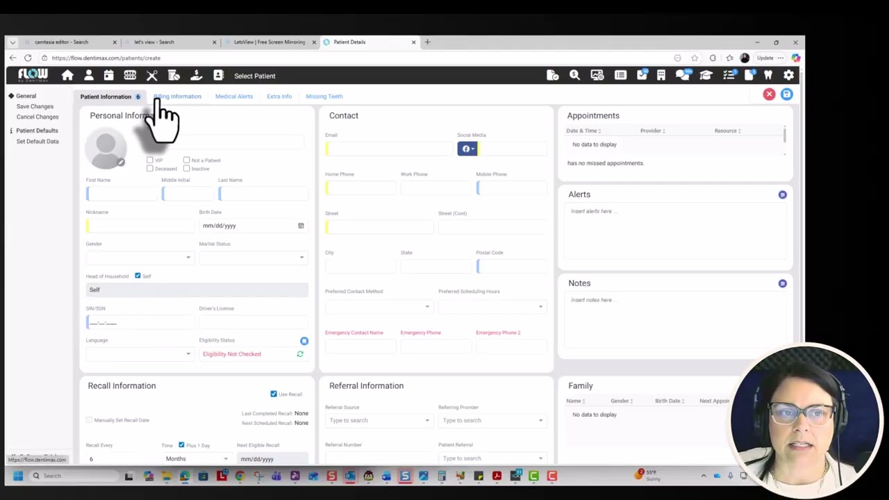 Flow: Manually Create a New Patient Profile