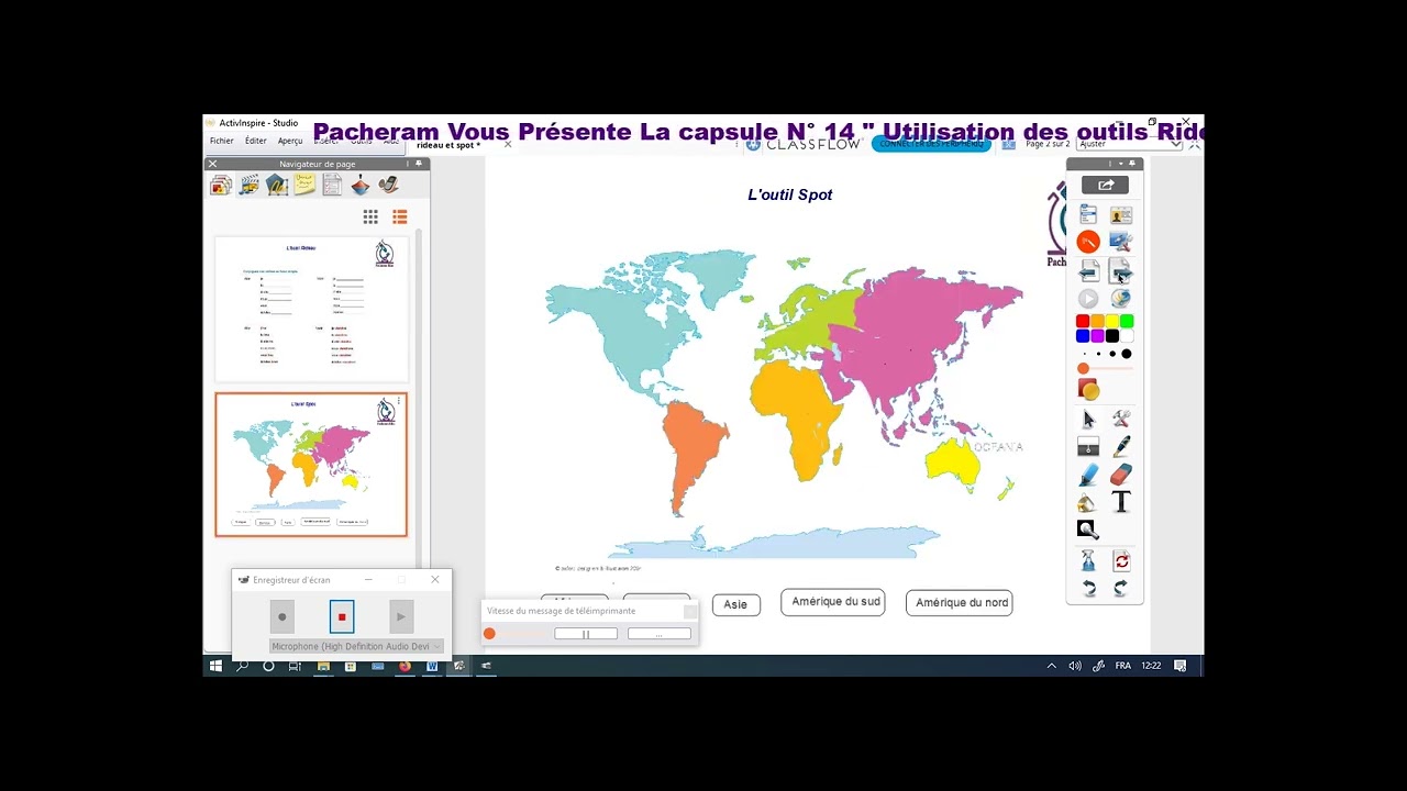 capsule 14 Utilisation des outils Rideau et Spot dans le logiciel Activinspire