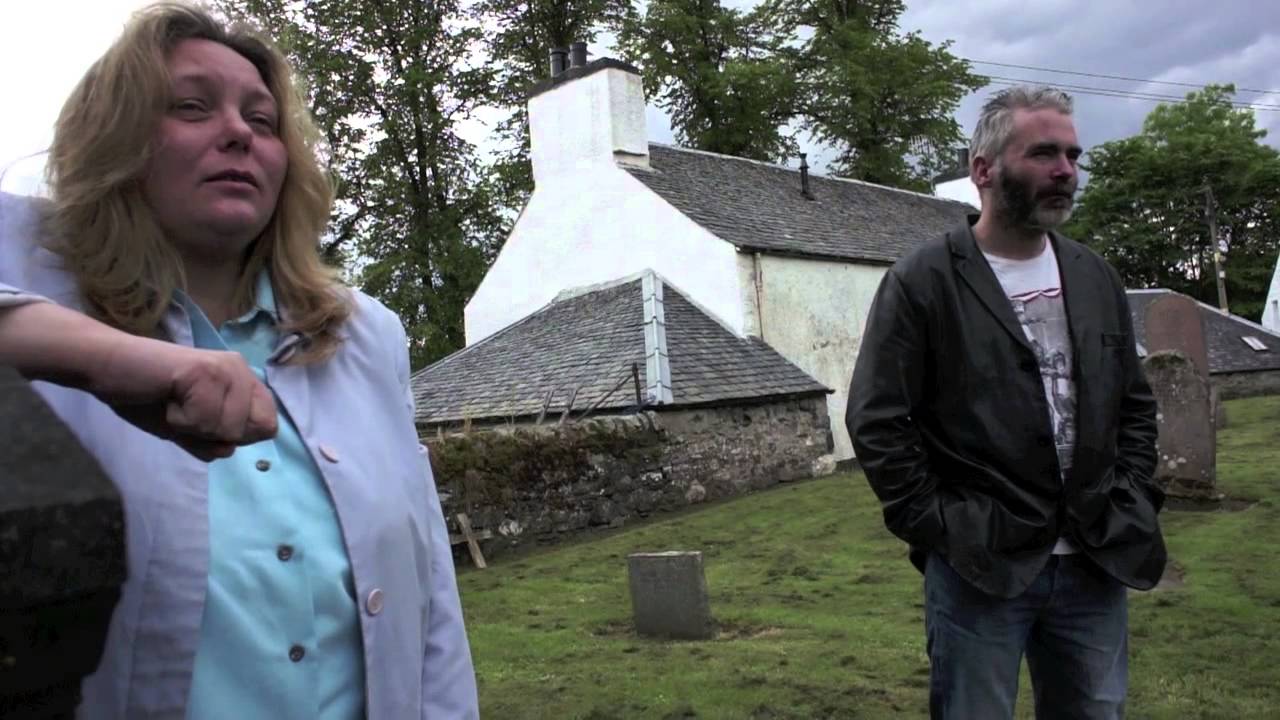 Two Scottish Gypsy Travellers visit Moulin Church Yard, Scotland