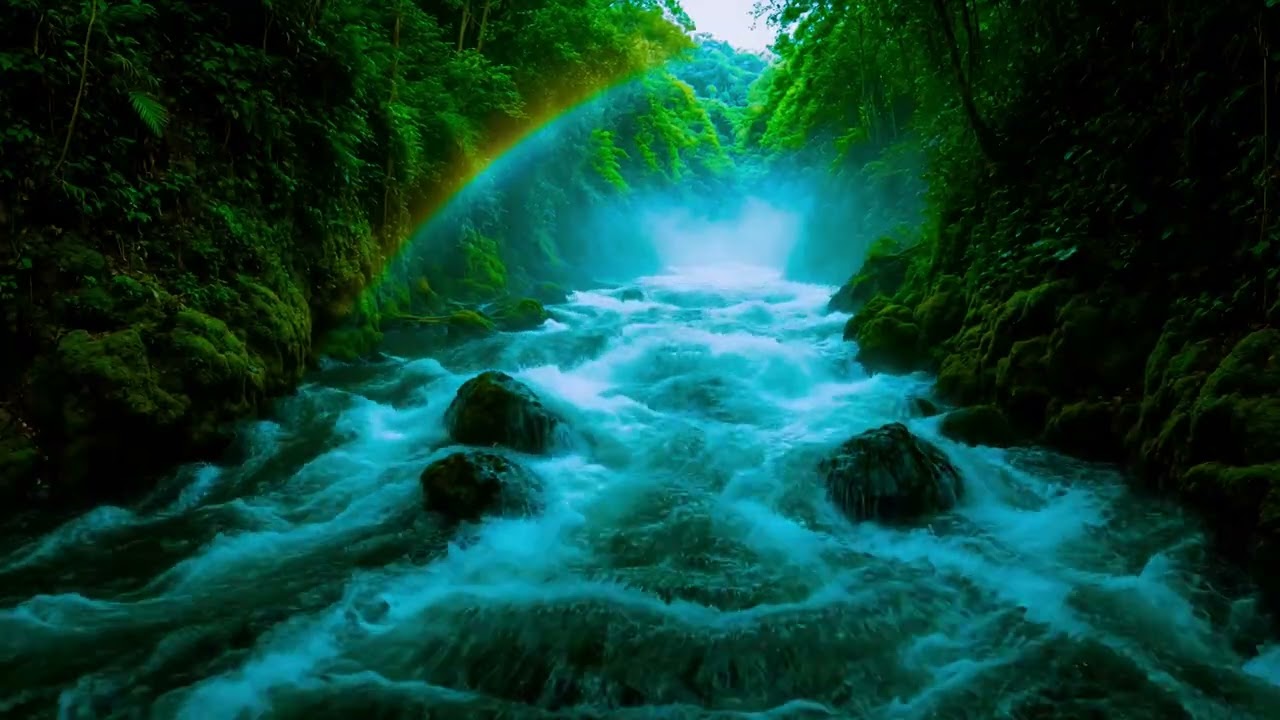 Nature Sounds for Insomnia Relief – Calm Forest River at Night