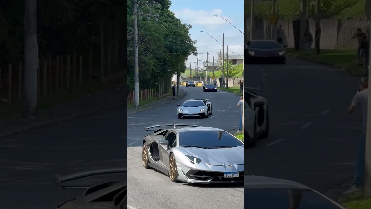 3 Lamborghini Aventador Chegaram causando no evento
