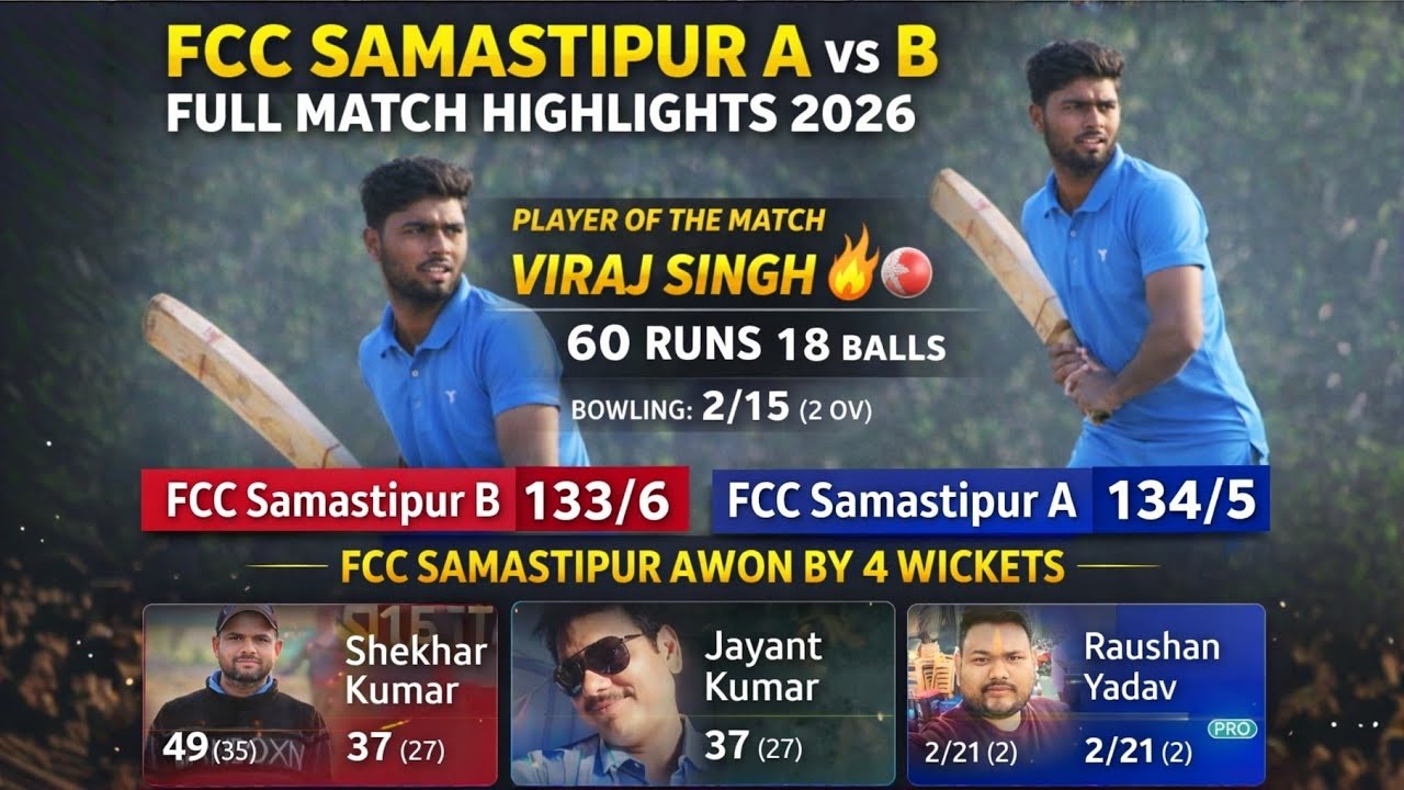 9 SIXES BLAST! 💣 Viraj Singh 60(18) | FCC Samastipur A vs B