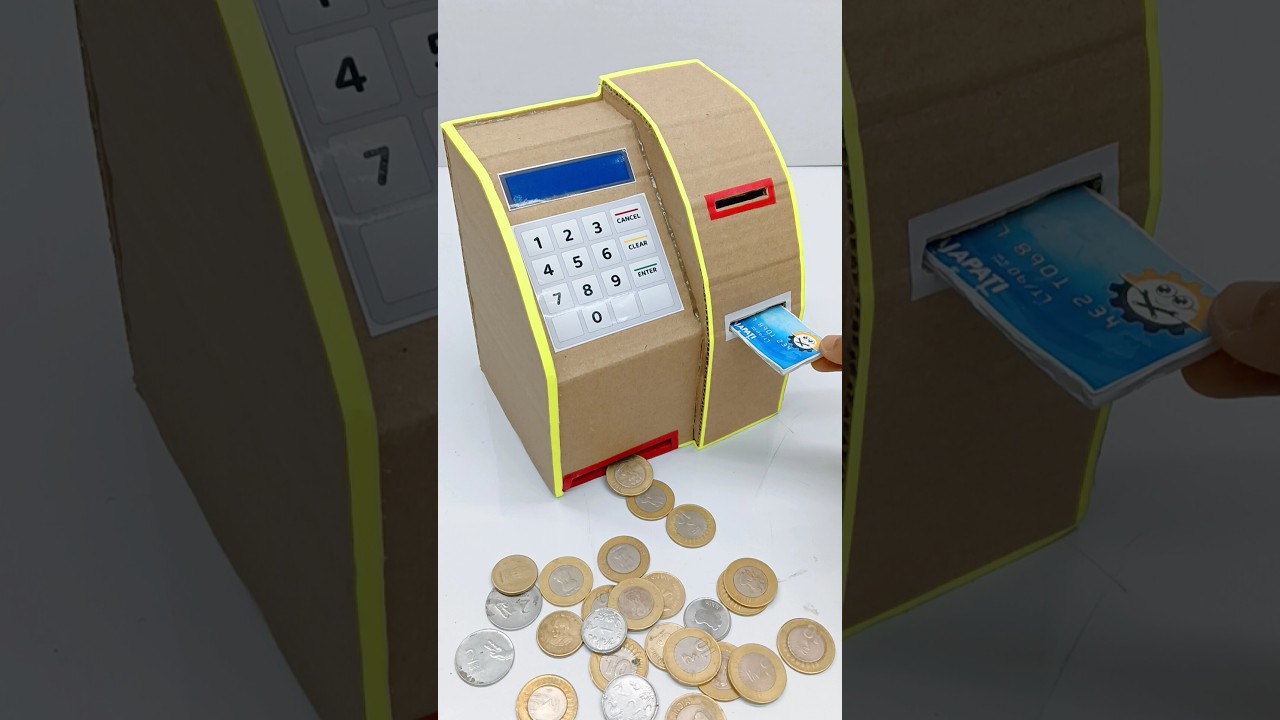 Coin ATM Machine कैसे बनाएं || How To Make Mini ATM Machine Cardboard || Coin Bank #shorts #viral
