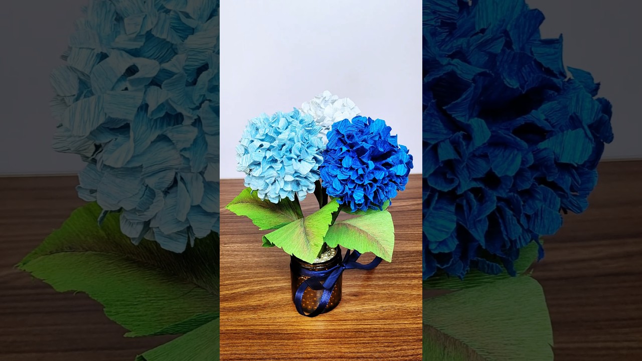 💐💐 DIY - HOW TO MAKE HYDRANGEA WITH CREPE PAPER 💐💐 #diy #hydrangea   #flowers