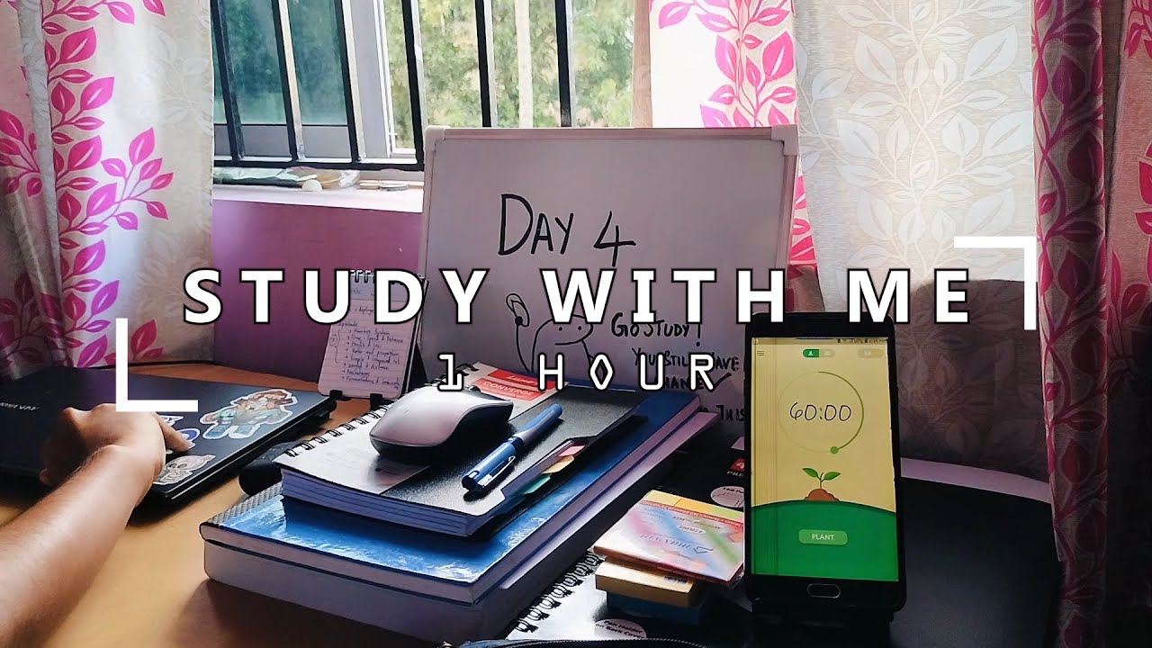 1 HOUR STUDY WITH ME | No Background noise, No music, Study with Fauzo - DAY 4