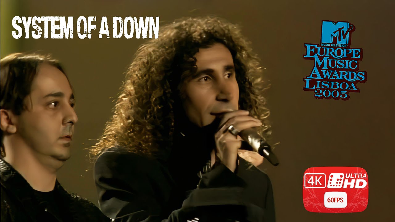 System Of A Down - B.Y.O.B. MTV EMA Music Awards Lisboa 2005 With Receive Award (4K UltraHD  60 FPS)