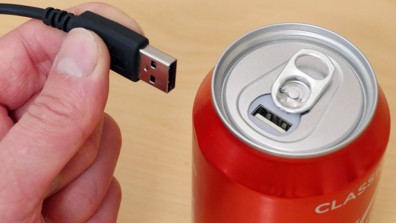 I Made a Coke Can USB Portable Power Bank - Phone Charger!