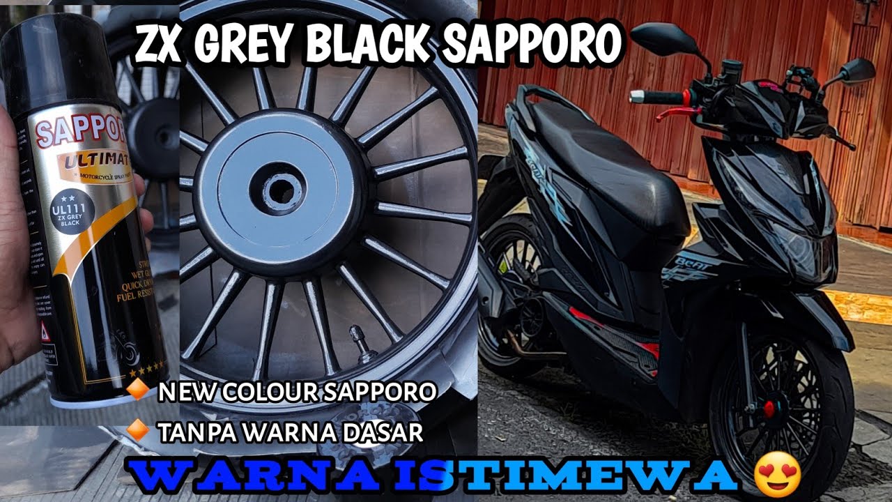 SAPPORO PAINT NEW COLOUR - ZX GREY BLACK - warna istimewa 😍